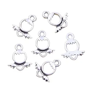 Charms heart angel 14x12mm Handmade Making fit,Vintage Tibetan Silver Color Pendants,DIY For Bracelet Necklace