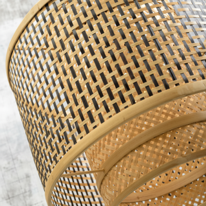 โคมไฟแขวนทำจากไม้ไผ่สานปรับแต่งได้ทำด้วยมือโคมไฟแขวนทำจากไม้ไผ่ธรรมชาติสำหรับตกแต่งบ้านคาเฟ่ร้านอาหารขายส่ง - Product Image 1