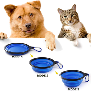 Food Grade Silicone Customizable Pet Folding Bowl With Carabiner, Lightweight <b>Collapsible</b> Travel Feeding Bowl for Dog and Cat - Product Image 6