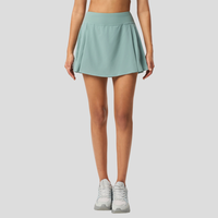 Jupe de yoga blanche plissée taille haute personnalisée pour femme, avec short intégré extensible et doux, idéale pour le badminton, le volley-ball et le tennis (OEM)