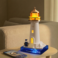 Lampe de chevet multifonctionnelle pour chambre d'enfant, décoration phare, veilleuse LED 3D portable, télécommande, à brancher, intensité réglable, blanc chaud