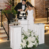 ZKAI En gros Socle en PVC blanc, support à fleurs détachable en acrylique pour mariage et événements
