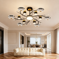 Plafonnier rond en forme de fleur en acrylique et fer JACKSUN moderne 40,55, luminaire suspendu pour plafond étoilé pour salon, chambre à coucher