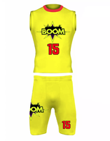 Fabrication sur mesure en gros d'uniformes de football 7 sur 7, ensemble de maillots de compression sublimés, ensemble d'uniformes de flag football avec faible MOQ