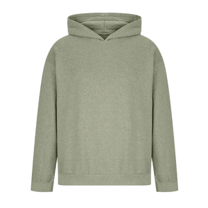 เสื้อฮู้ดผู้ชายสีเขียวมะกอก ทรงปกติ ผ้าถัก สวมใส่สบายๆ สำหรับฤดูใบไม้ร่วง สีพื้น แขนยาว โพลีเอสเตอร์ เสื้อฮู้ดผู้ชาย - Product Image 1