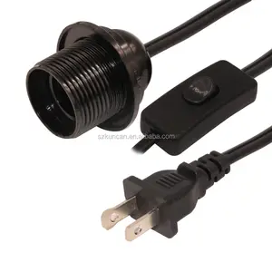 Support de pied américain E14 E27 alimentation avec interrupteur de gradateur Usa fil d'éclairage ampoule lampe au sel cordon avec prise et interrupteur