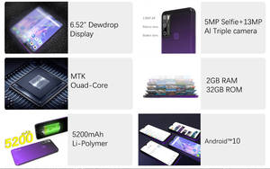 Teléfono Inteligente UNIWA Note 1 con Pantalla de 6.52 Pulgadas Tipo Gota de Agua, Desbloqueo 4G, Android - Product Image 4