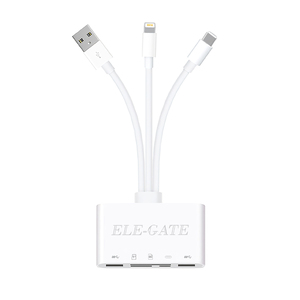 Lector de Tarjetas 5 en 1 ELE-GATE, Adaptador USB, USB-C, Lightning y OTG para Teléfonos y Tabletas - Product Image 1