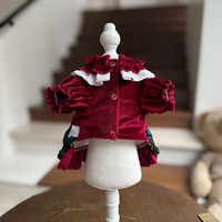 Robe de Noël de luxe pour animaux de compagnie, jupe florale pour petits chiens et chats, robe élégante pour chiot, robe de soirée de mariage pour chat