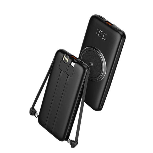 CYKE 10000 Mah Powerbank Wireless Charger Power Bank With Multiple Cable Mobile Charger Phone Portable Battery Power Bank P1