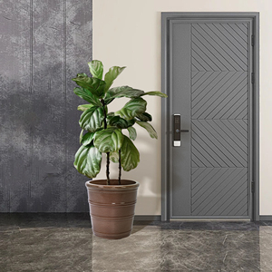 Juego de 3 macetas de cerámica hechas a mano de 16, 13 y 10 pulgadas de diámetro, color taupe con anillos horizontales para suculentas, hierbas, interior y exterior. - Product Image 5