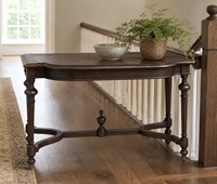 Meuble d'entrée en bois massif style campagnard américain, table d'appoint vintage pour canapé, rangement, fabricant direct, grande quantité
