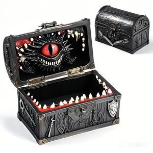 Boîte à dés de rangement en résine Donjons <span class=keywords><strong>et</strong></span> Dragons personnalisée, mini coffre au trésor unique pour bijoux en polyrésine de <span class=keywords><strong>dragon</strong></span> - Product Image 1