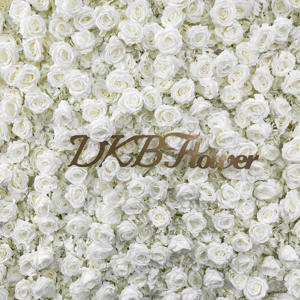 Recentemente progettato decorazioni di fiori artificiali di alta qualità moderno <span class=keywords><strong>tutto</strong></span> <span class=keywords><strong>bianco</strong></span> muro di fiori 8ft X 8ft per decorazioni di nozze - Product Image 3