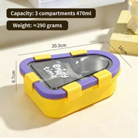 Boîte à lunch C11 2025 Nouvelle Vente Chaude Forme Irrégulière Dessin Animé Boîte Bento en Acier Inoxydable 304 3 Compartiments Anti-Fuite Contenant Alimentaire