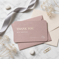 Ensemble de cartes de remerciement personnalisées, cartes de remerciement de mariage personnalisées avec feuille d'or, enveloppes, papeterie de luxe
