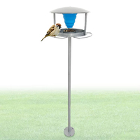Mangeoire à oiseaux autoportante JH-Mech avec bol en silicone, réglage de la hauteur de haute qualité, poteau en métal avec revêtement en poudre