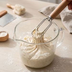 Fouet à pâte danoise en acier inoxydable avec manche en bois, design personnalisé, écologique, compatible lave-vaisselle et four, outil de pâtisserie de qualité alimentaire - Product Image 2