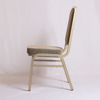 Chaise de banquet empilable en aluminium avec revêtement en tissu rayé pour hôtel, mariage, événement, salle à manger