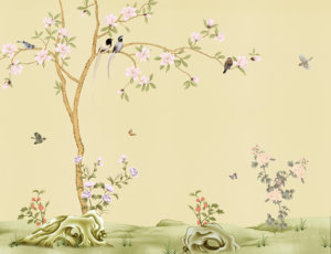 Negozio per bambini soggiorno decorazione murale <span class=keywords><strong>carta</strong></span> <span class=keywords><strong>da</strong></span> <span class=keywords><strong>parati</strong></span> dipinta a mano in chinoiserie di seta blu chiaro - Product Image 3