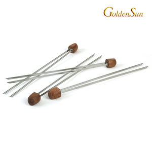 4 paires support de maïs de barbecue en acier inoxydable broche de maïs avec poignée en bois de rose - Product Image 6