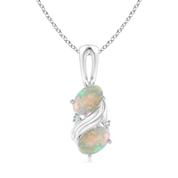 Collier pendentif en opale double spirale de haute qualité Gemnel avec CZ