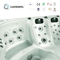 Bain à remous Sunrans pour 5 personnes avec 42 jets de massage et système de contrôle Balboa pour la relaxation en extérieur