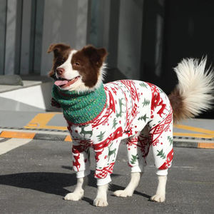 <span class=keywords><strong>Vêtements</strong></span> de vacances pour grands chiens Pyjamas pour chiens Onesie Turtleneck Elk Christmas Fleece Luxury Designer Dog Clothes - Product Image 4