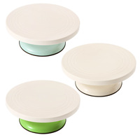 Plateau tournant à fond en silicone pour gâteaux Table de montage silencieuse antidérapante et résistante à l'usure avec outils de cuisson gradués