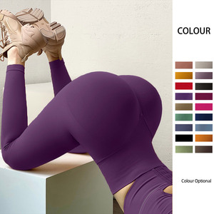 <span class=keywords><strong>Leggings</strong></span> Yoga a Vita Alta Senza Cuciture, Pantaloni Sportivi Modellanti Non Trasparenti, Elasticizzati in 4 Direzioni, Abbigliamento Sportivo da Donna - Product Image 3