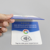 Étiquette NFC Google Review en acrylique NFC G213 215 216, panneau de menu programmable, affichage RFID, carte adhésive pour restaurant, hôtel, commerce de détail