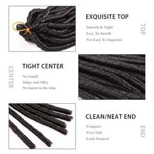 Extensions de cheveux synthétiques tressées en dreadlocks souples pour femmes, 14 pouces, 75g, en fibres à basse température, vente en gros, très demandées - Product Image 3