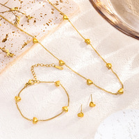 Bracelet en acier inoxydable 316L plaqué or 18 carats RINHOO, couleur or, en forme de cœur, pour femmes et filles, bracelet tendance, bijoux de fête, cadeau, résistant à la rouille