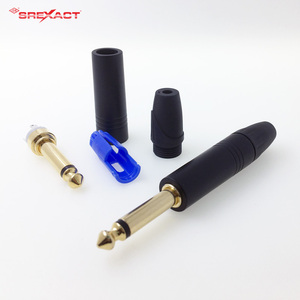 Conector Profesional de Audio de 6.3mm, Aluminio Anodizado Negro, Contacto de Cobre Chapado en Oro - Product Image 1