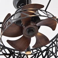 Ventilateur de plafond D019 avec moteur DC, télécommande, 46 cm, 5 pales, lumière LED, design épuré