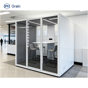 Портативные звукоизолированные офисные кабины Graki Model L с современной рамой из алюминиевого сплава и освещением 4000K. Цена. - Product Image 4