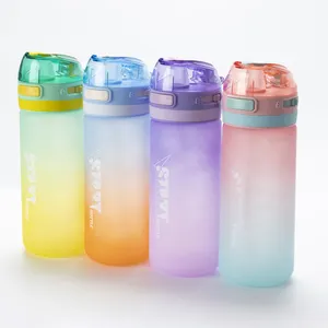 Mittelgroße neue BPA-freie Kunststoff gummi beschichtung 22OZ 650ML auslaufs ic heres Schließfach Motivational Sports Water Bottle