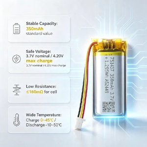 Paquete de Baterías de Polímero de Litio de 350 mAh y 3.7 V, Celda PCB 751437, 1.295 Wh, UL1642, para Dispositivos Electrónicos Portátiles - Product Image 5