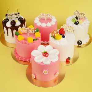 เค้กจำลองขนาด 4/6/8/10 นิ้ว บิสกิตปลอม อุปกรณ์ตกแต่งร้านเบเกอรี่ DIY ผลไม้จำลอง ตกแต่งหน้าต่างตามสั่ง ของขวัญช็อกโกแลต - Product Image 2