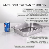 Amerikaanse stijl commerciële self-service Gastronorm GN pan van roestvrij staal 201, milieuvriendelijk modern design, 1/2 formaat voor het serveren van voedsel