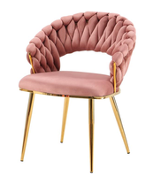 Chaise de salle à manger en tissu au design moderne en rose brun noir-Mobilier de bureau à domicile en métal pour cuisine hôtel restaurant appartement