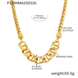 Collana da donna <span class=keywords><strong>in</strong></span> acciaio inossidabile placcata <span class=keywords><strong>in</strong></span> oro 18k senza fadele collane a catena iperbole da donna <span class=keywords><strong>in</strong></span> stile Hip-hop <span class=keywords><strong>Rock</strong></span> Punk - Product Image 5