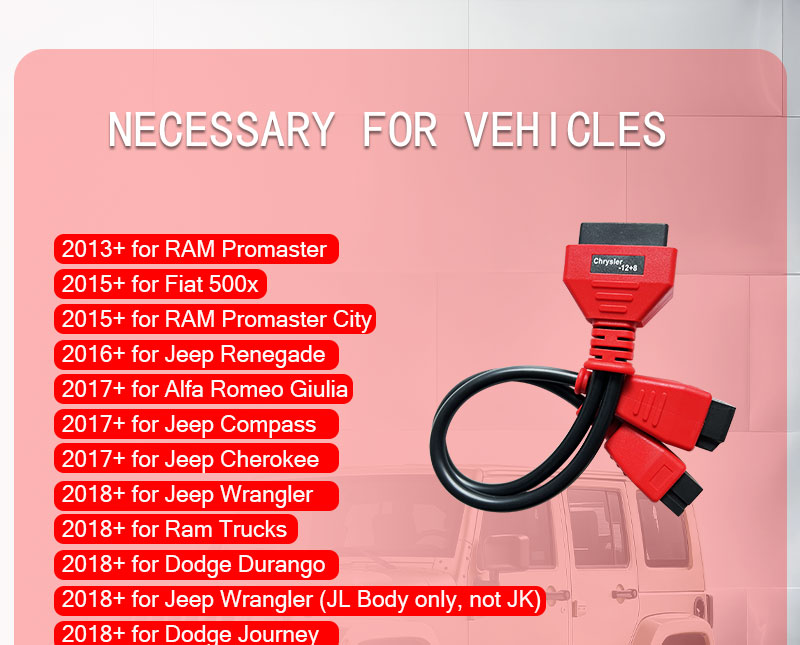 Cable Adapter for Chrysler 12+8 Programming Cable Connector for Autel High Quality