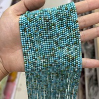 Perles de turquoise verte naturelle du Hubei de 2/3/4 mm, petites perles rondes vertes, perles de rocaille en vrac pour la fabrication de bijoux DIY