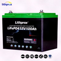 Batterie LiFePO4 rechargeable 12V 100AH Grade A 6000 Deep Cycle pour stockage domestique avec BMS intelligent Bluetooth, borne M8, CE RoHS IP67, OEM ODM