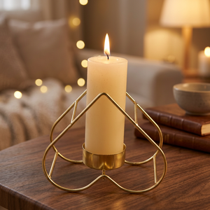 Bougeoir en forme de cœur personnalisé en métal plaqué or de haute qualité en fer bougeoir décoratif en fer bon marché pour chandelier - Product Image 4