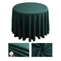 Nappe ronde ivoire de 120 pouces en tissu de lin de polyester pour la réception de mariage