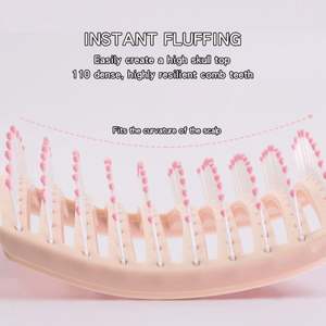 Cepillo Desenredante Curvo Ventilado de Moda con Logotipo Personalizado para Cabello Húmedo y Seco, Herramienta de Masaje Capilar para Salón de Peluquería - Product Image 4