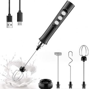 Batidora de Huevos Eléctrica, Espumador de Leche, Espumador de Café, Batidora de Varillas Inalámbrica USB, Batidora de Claras y Crema Metálica, Mezcladora de Pasteles - Product Image 1