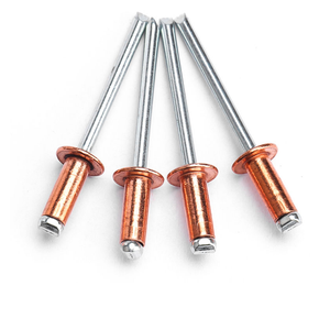 Remaches ciegos de cabeza redonda con extremo abierto de 3 mm, 3.2 mm, 4 mm, de cobre, aleación de latón, bronce H59 H62, DIN 7337 a - Product Image 1